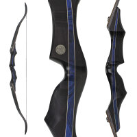 SPIDERBOWS - Hawk - Competition - SWS - 60 Zoll - 25-50 lbs - Take Down Recurvebogen | Farbe: Schwarz/Blau