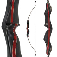 SPIDERBOWS - Hawk - Competition - SWS - 60 Zoll - 25-50 lbs - Take Down Recurvebogen | Farbe: Schwarz/Rot