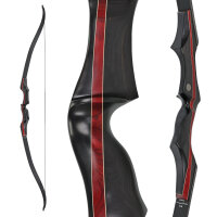 SPIDERBOWS - Hawk - Competition - SWS - 60 Zoll - 25-50 lbs - Take Down Recurvebogen | Farbe: Schwarz/Rot