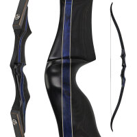 SPIDERBOWS - Hawk - Competition - SWS - 62 Zoll - 25-50 lbs - Take Down Recurvebogen | Farbe: Schwarz/Blau