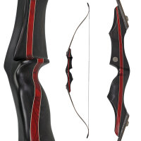 SPIDERBOWS - Hawk - Competition - SWS - 62 Zoll - 25-50 lbs - Take Down Recurvebogen | Farbe: Schwarz/Rot