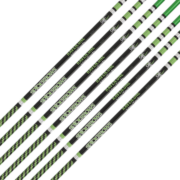 Schaft | SPIDERBOWS Raven.One KevTech - 4,2mm - Carbon | Farbe: Grün | Spine: 600 | 30,0 Zoll