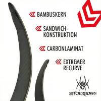 C.V. EDITION by SPIDERBOWS Phoenix - Ash - 68 Zoll - 30-50 lbs - Take Down Recurvebogen | Rechtshand